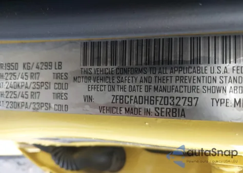 2015 Fiat 500L Urbana Trekking из США, поврежденный, VIN ZFBCFADH6FZ032797